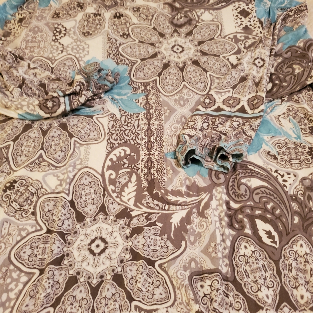 Ruby Rd Size 1x, Blue And Gray Sharkbite 3/4 Leng… - image 5